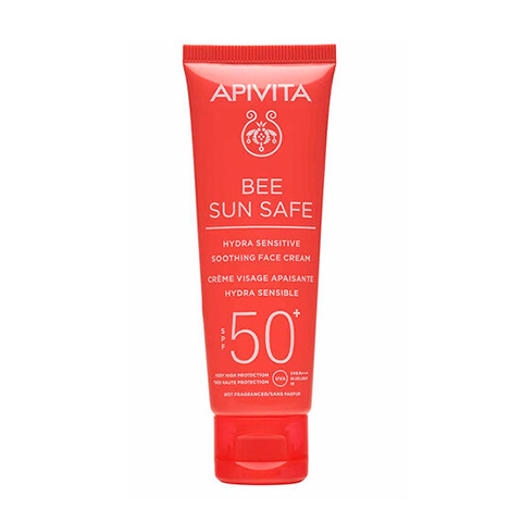 Apivita Bee Sun Safe Soothing Face Cream for Sensitive Skin SPF50+: фото, цены, описание товара, отзывы и наличие в Москве и Санкт-Петербурге